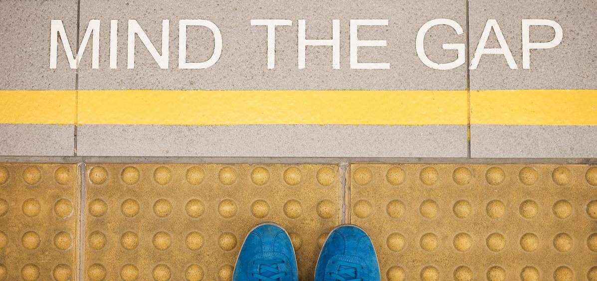 Mind The Gap - an image of the London UK Underground platform, used to signify the gap in the market when it comes to independent financial advice